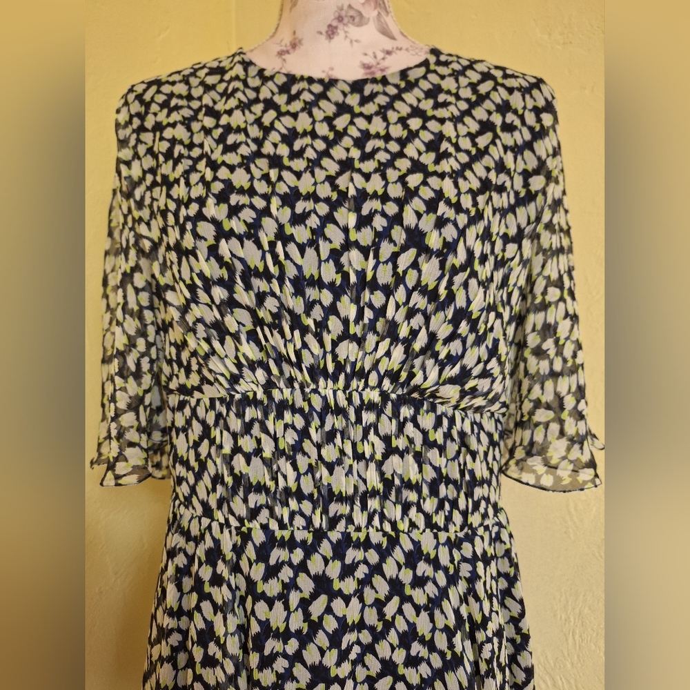 Jason Wu Silk Chiffon Navy Pattern Azure Multi Fl… - image 6